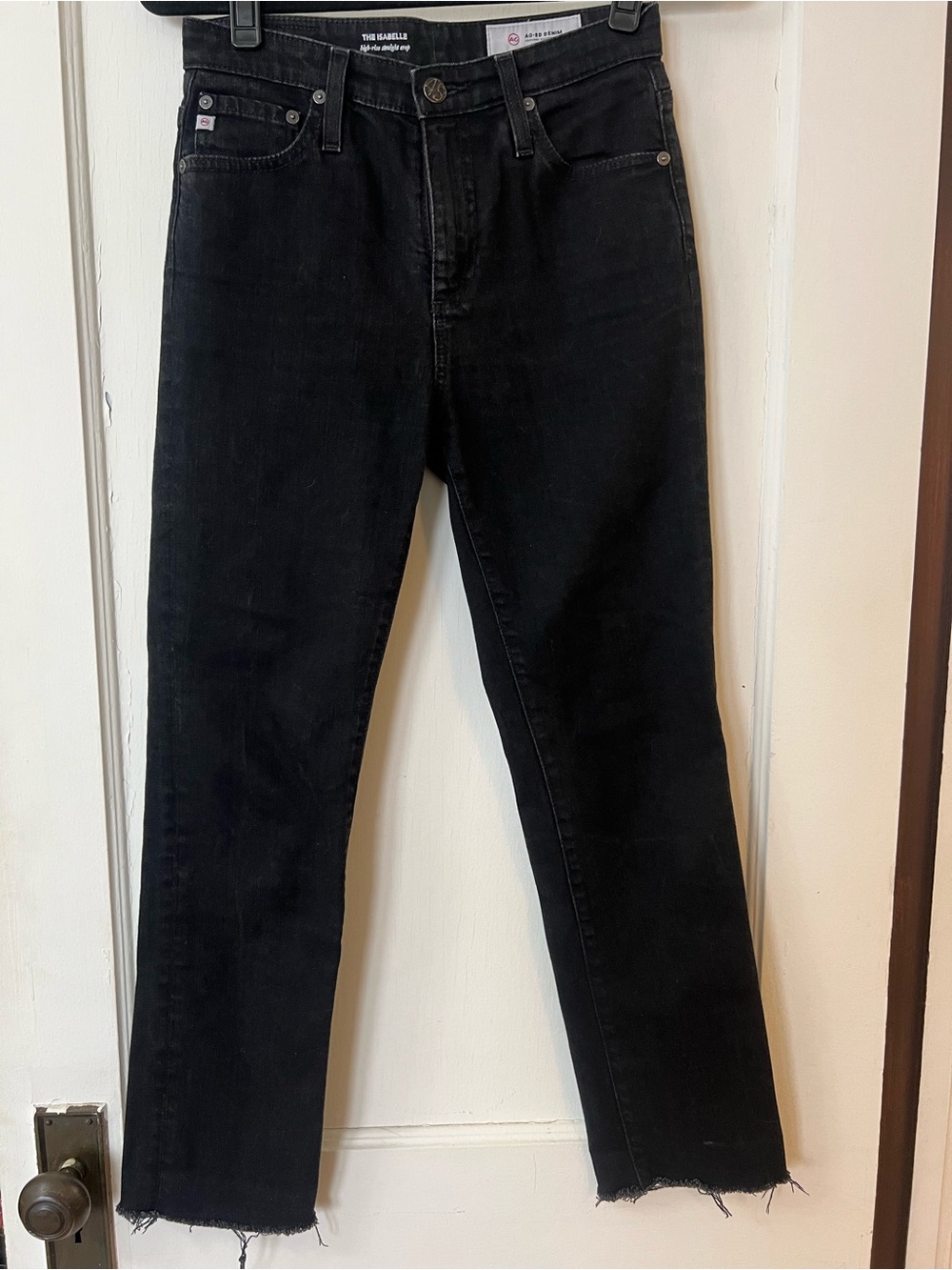 Ag Adriano Goldschmied Black Isabelle High Rise Jeans 25R